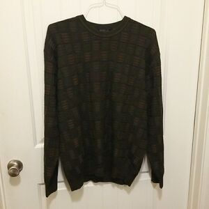 Segreto Mens Pullover Sweater Blue Multicolor Long Sleeve Wool Blend Italy XL